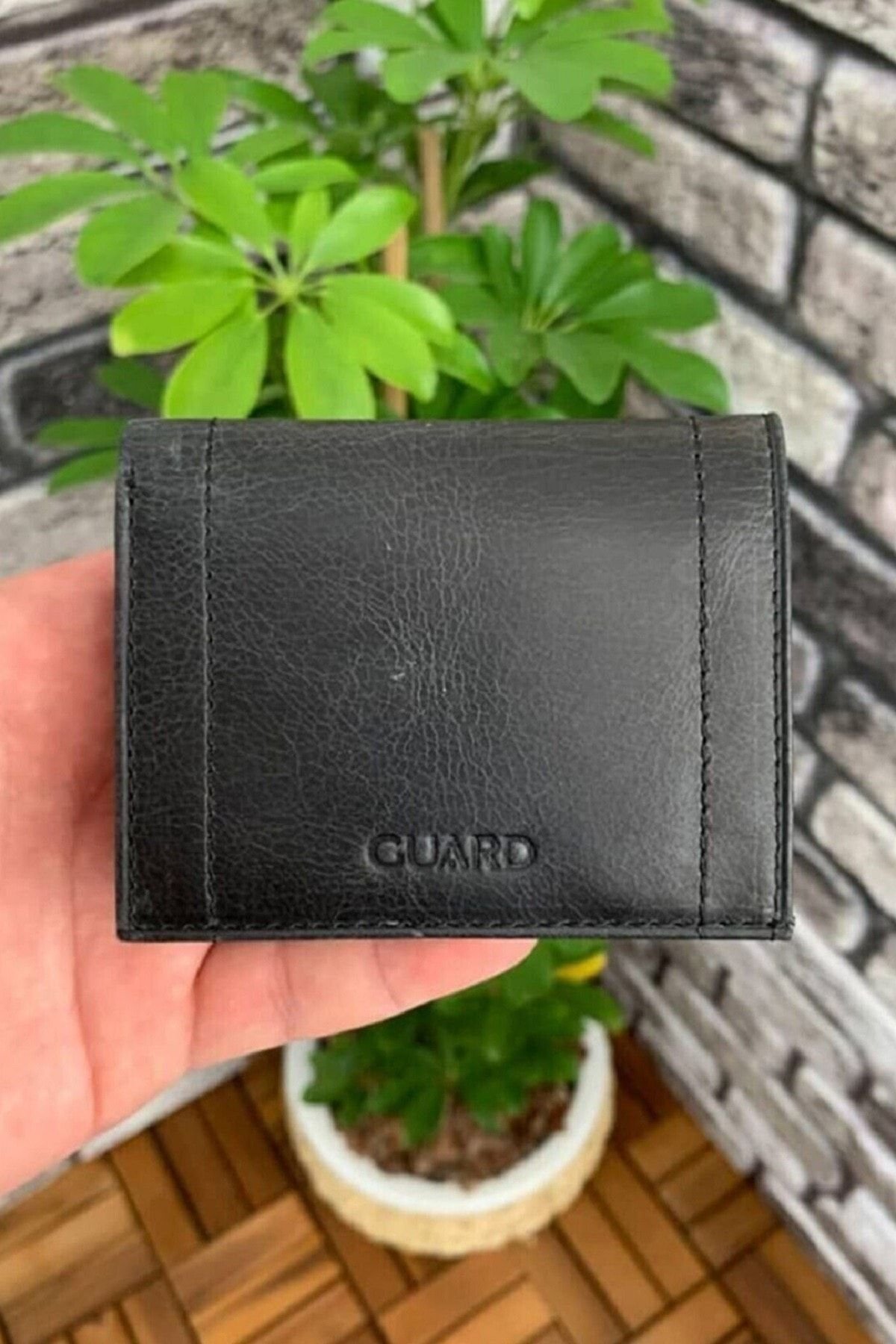 Hakiki Deri Antik Siyah Minimal Erkek Cüzdanı (T1423)