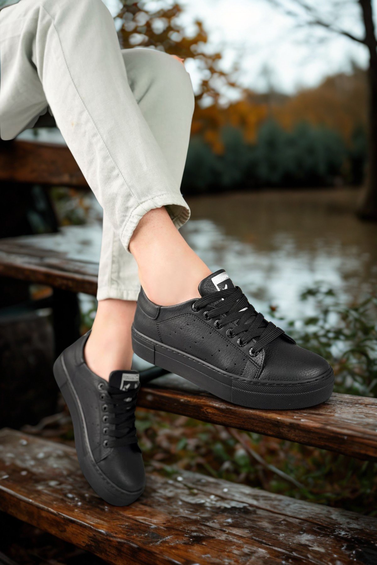 Erkek Siyah Sneaker Ayakkabı-983