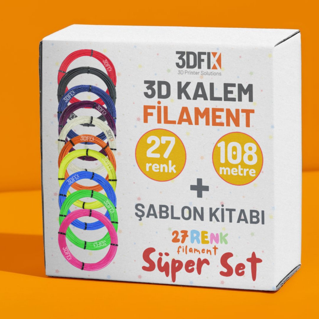 3D Kalem Filament + Süper Set Şablon Seti