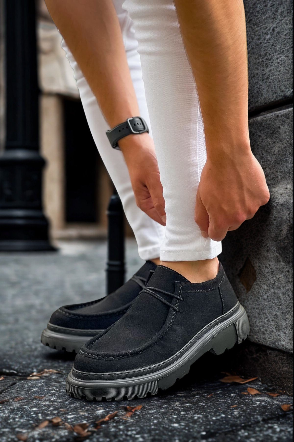 Derije Erkek Yüksek Taban Siyah Süet Ayakkabı MN2404