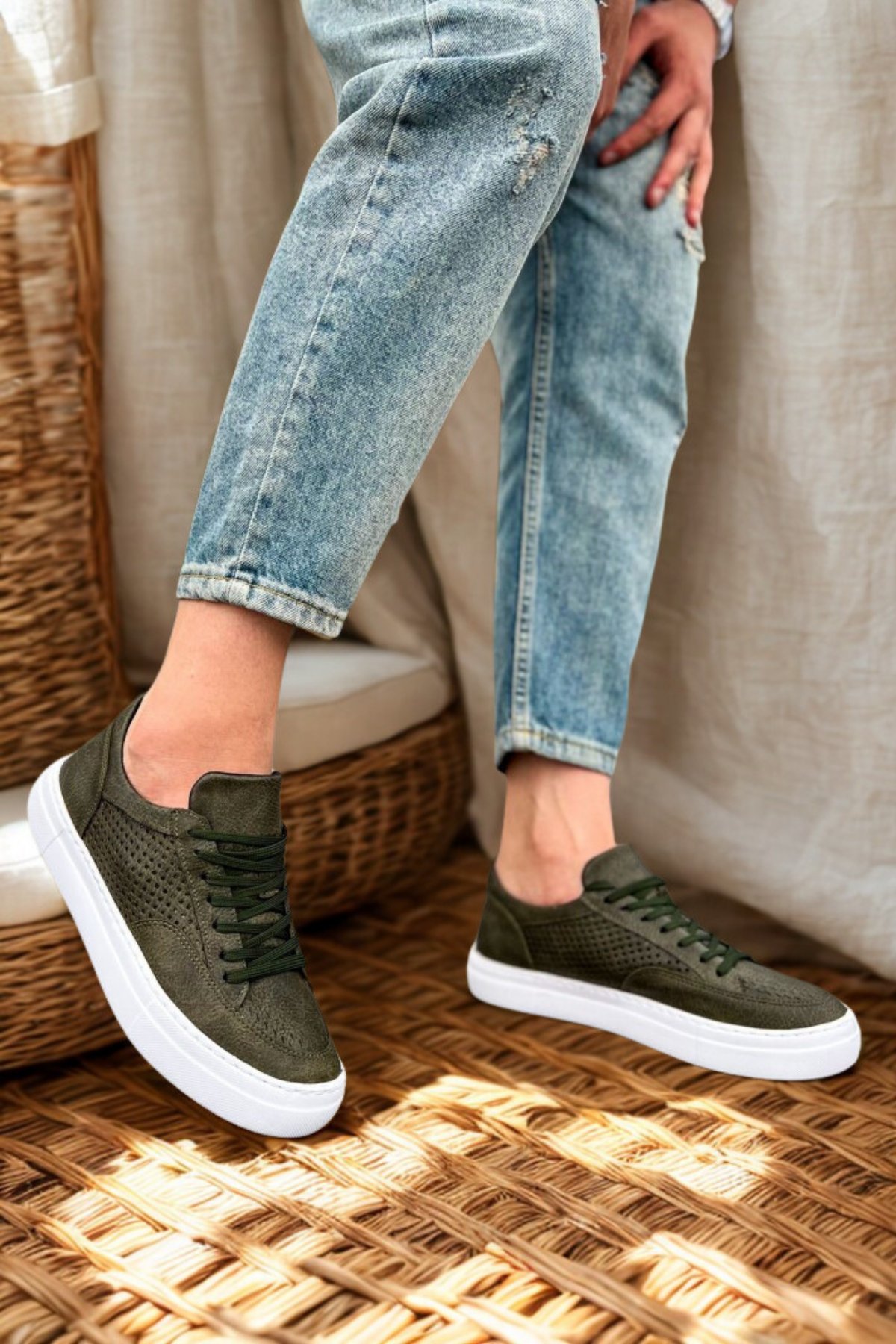 Erkek Haki Sneaker Ayakkabı MN015