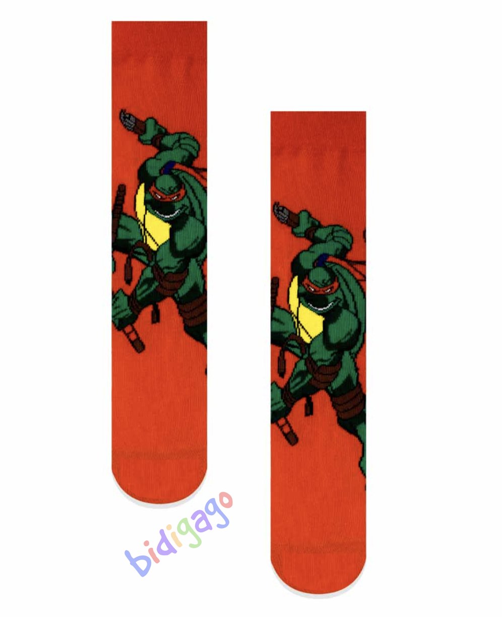Ninja Kaplumbağalar Michelangelo Renkli Kolej Çorap