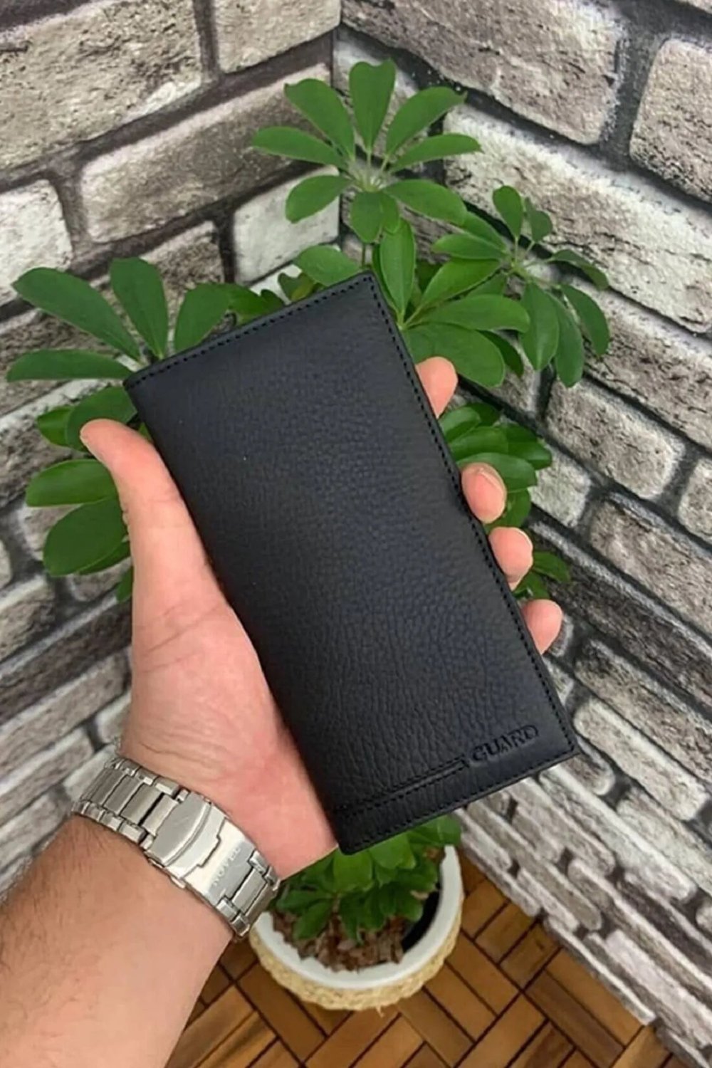 Hakiki Deri Erkek Mat Siyah İnce Portföy Cüzdan (T468)