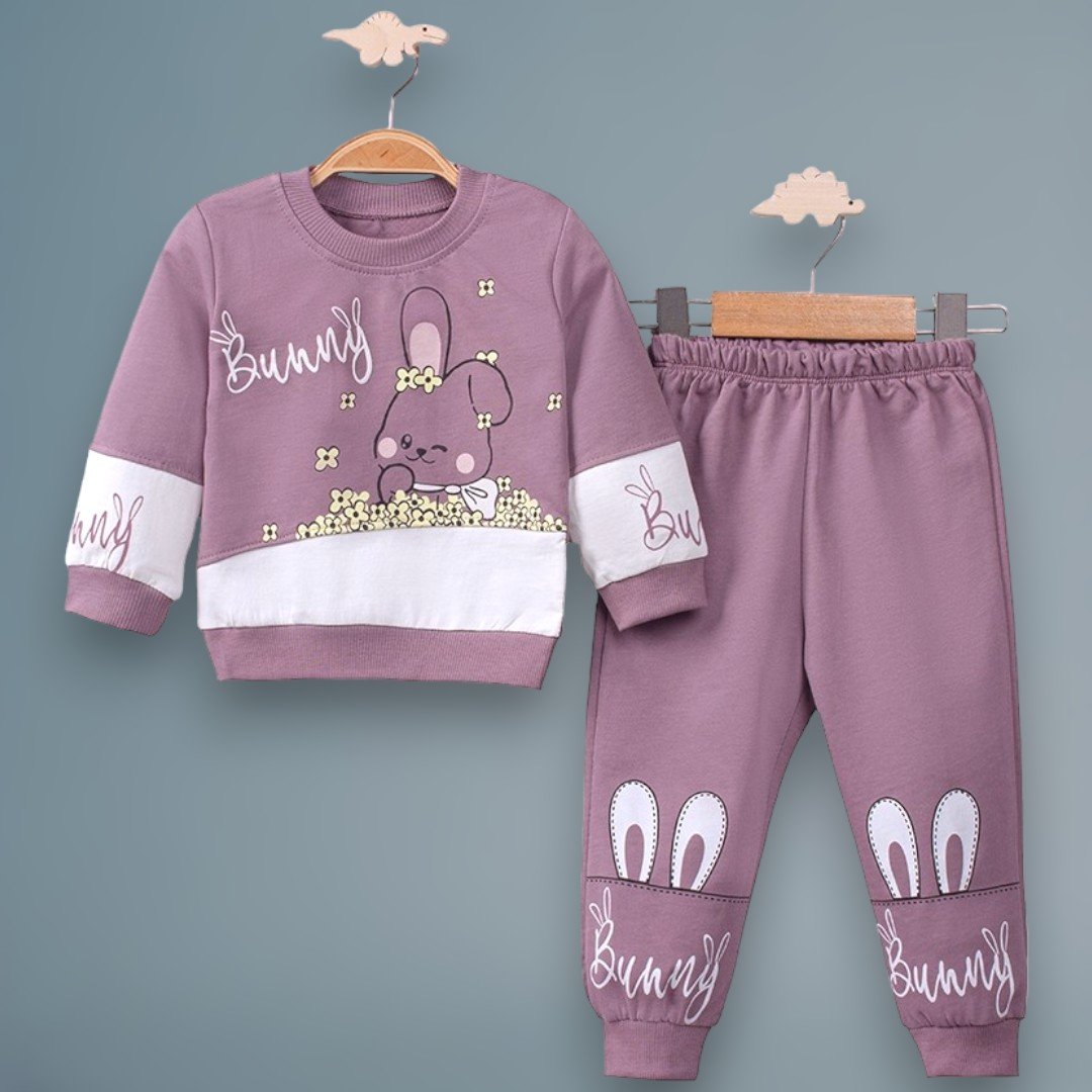 FEELYKIDS BUNNY TASARIMLI 2'Lİ KIZ TAKIMI