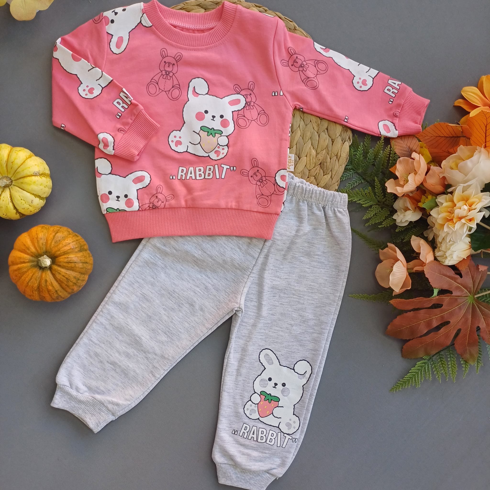 FEELYKIDS RABBIT ÇİLEK DETAYLI 2'Lİ TAKIM: TATLI VE ŞIK