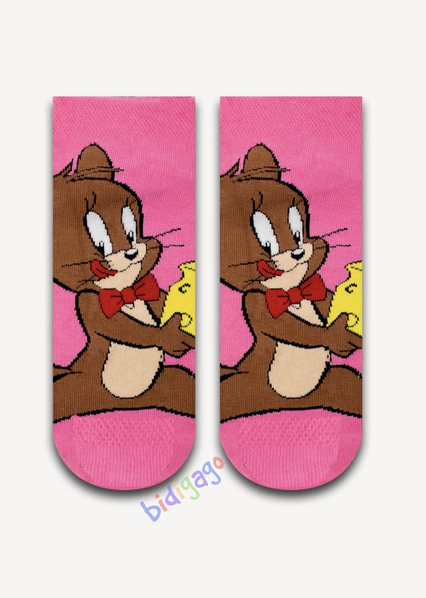 Jerry Desenli Pembe Çocuk Çorap