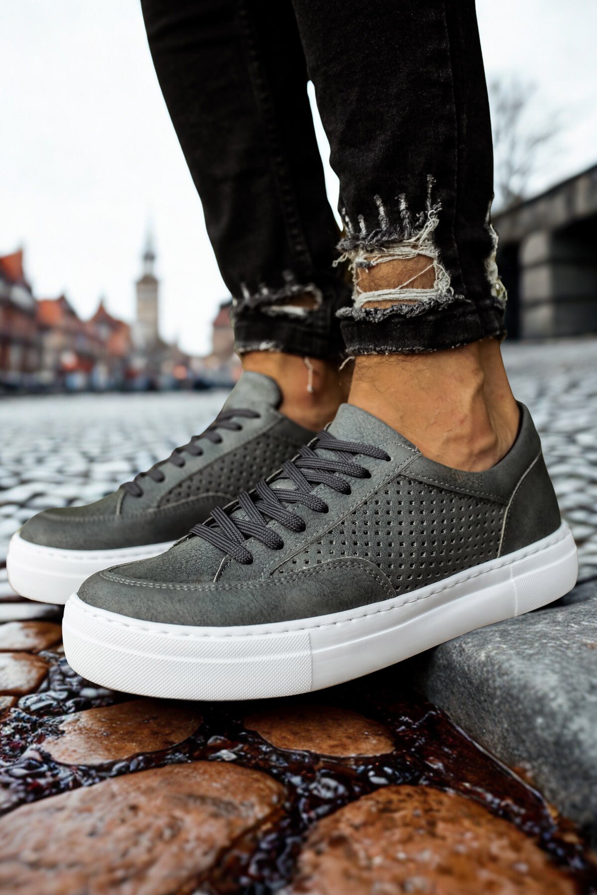 Erkek Antrasit Sneaker Ayakkabı MN015