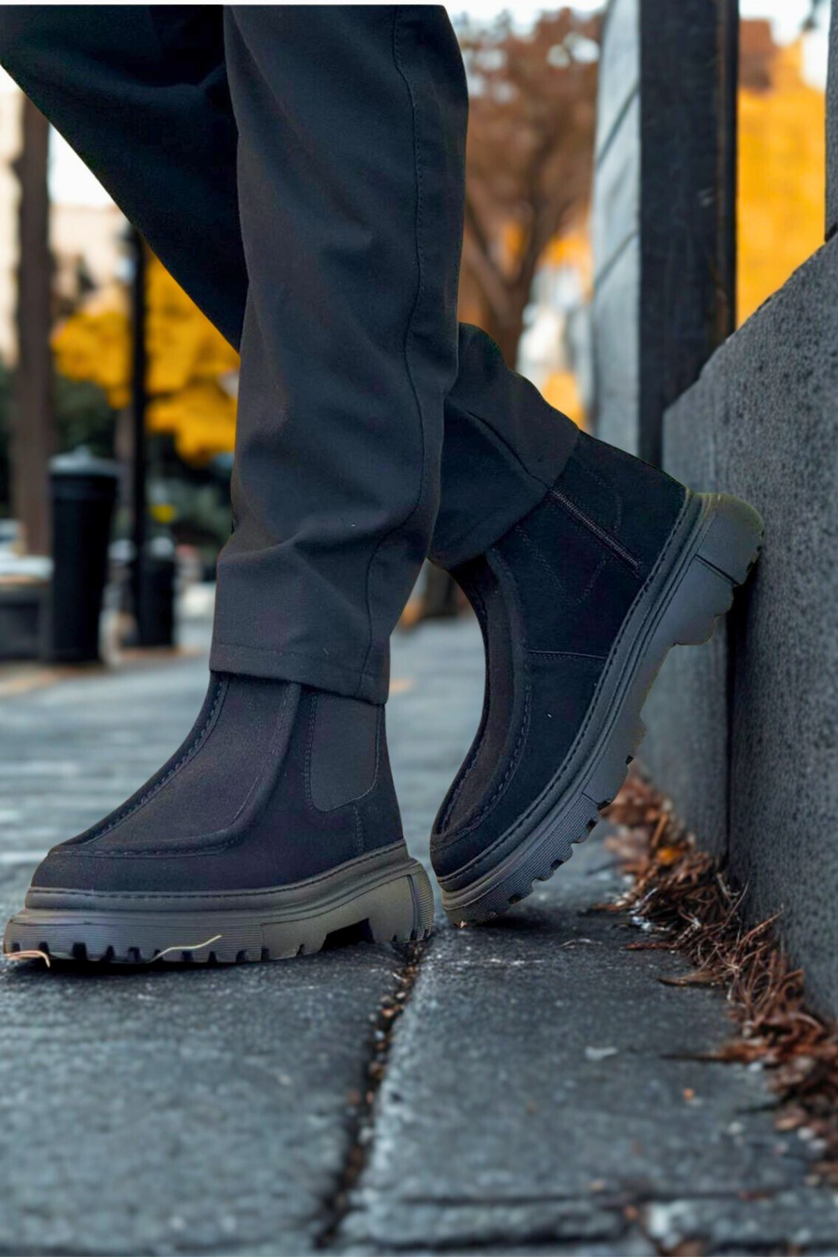 Derije Erkek Süet Siyah Lastikli Bot MN2433