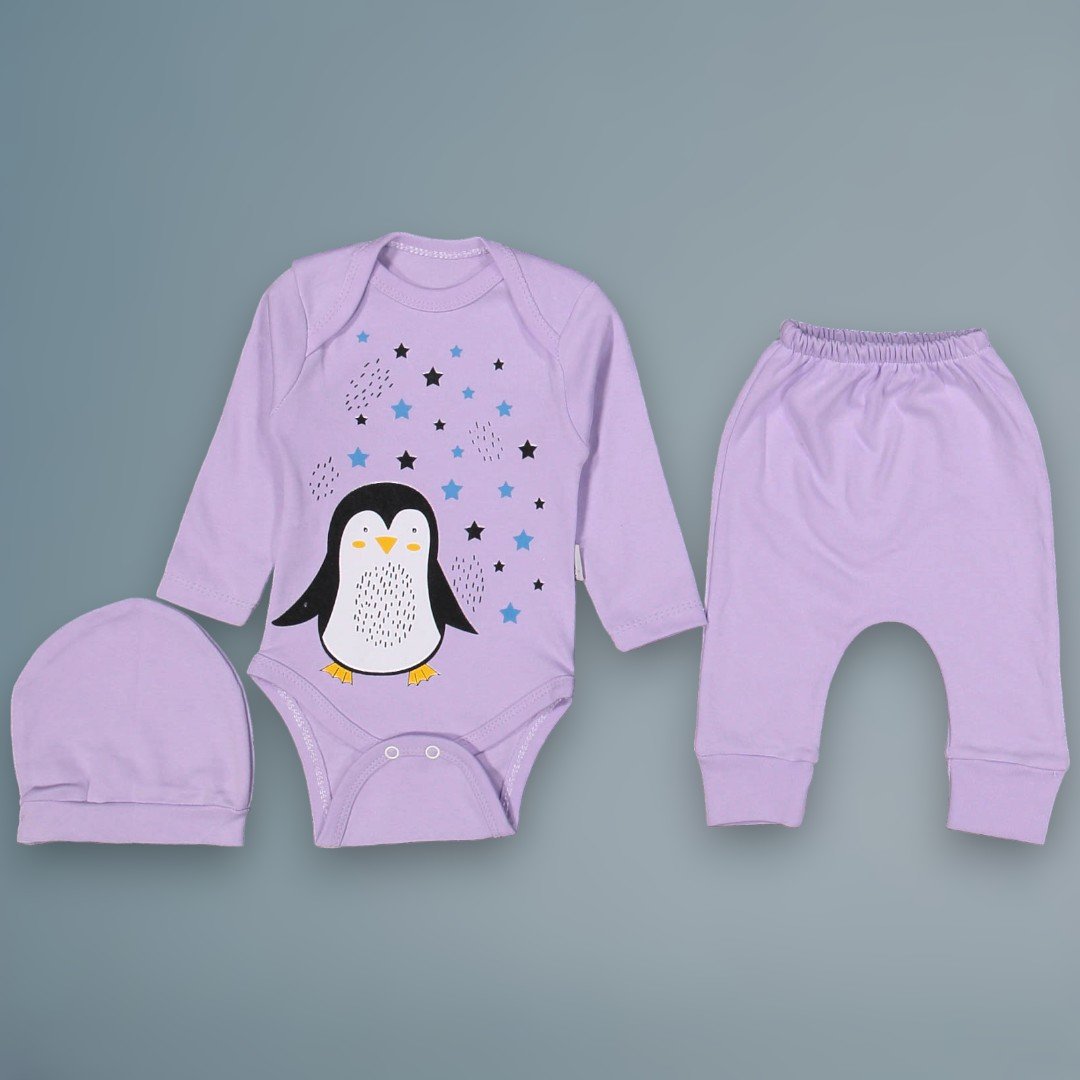 BABY POİNT PENGUEN MODEL BADİLİ TAKIM ( LİLA)