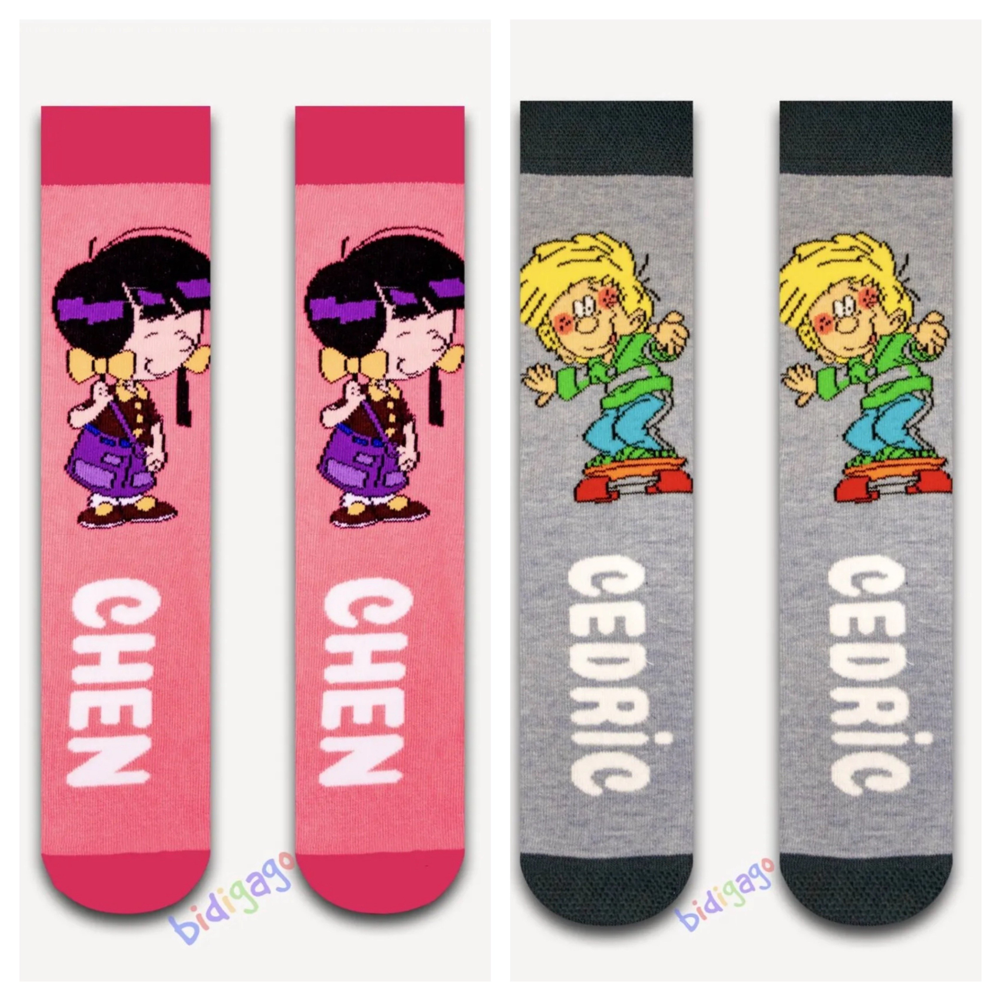 2'li Chen ve Cedric Desenli Sevgili Çorabı
