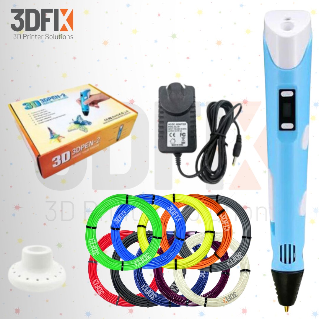 3DFIX- 3D Kalem 3 Boyutlu Yazıcı Mavi Kalem + Hediye 20 Metre Filament