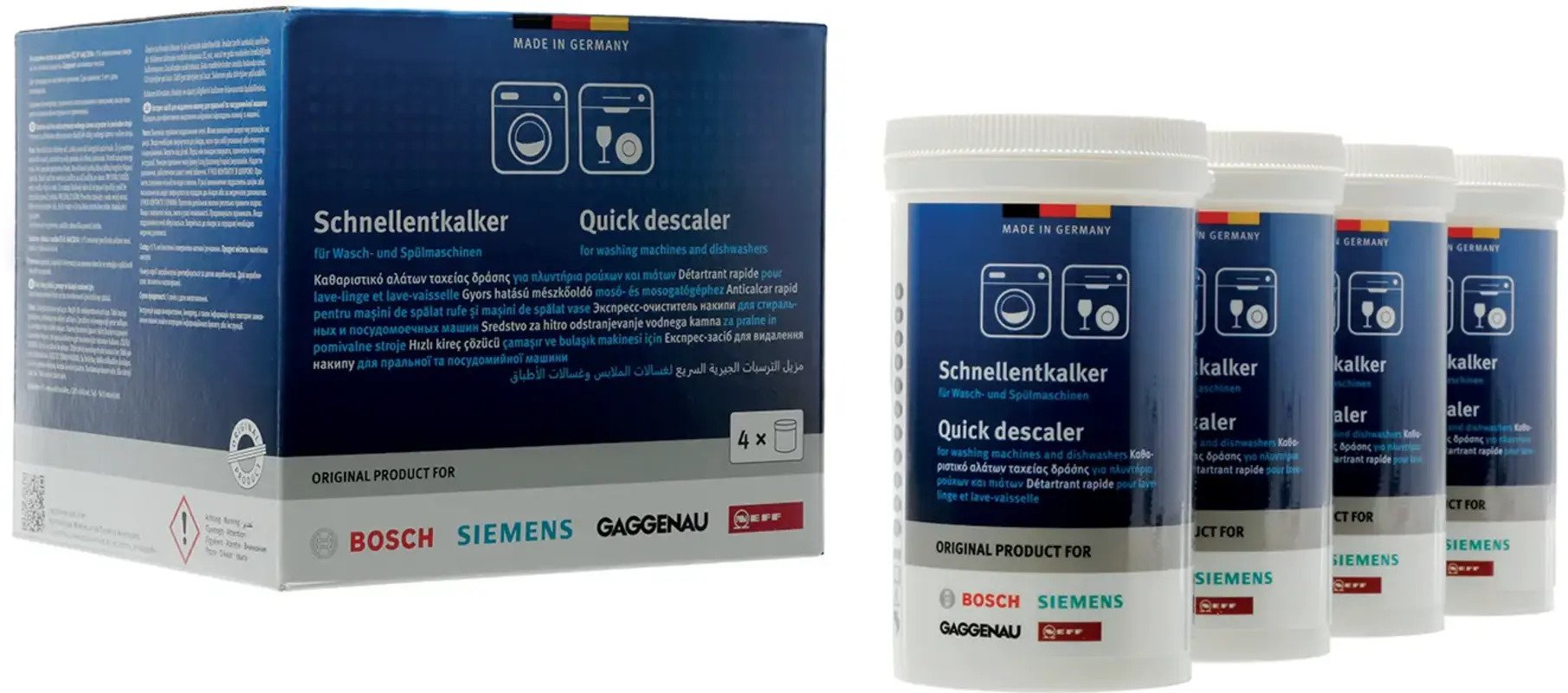 Tüm marka Çamaşır ve Bulaşık makinaları için Kireç Çözücü 4 lü Set