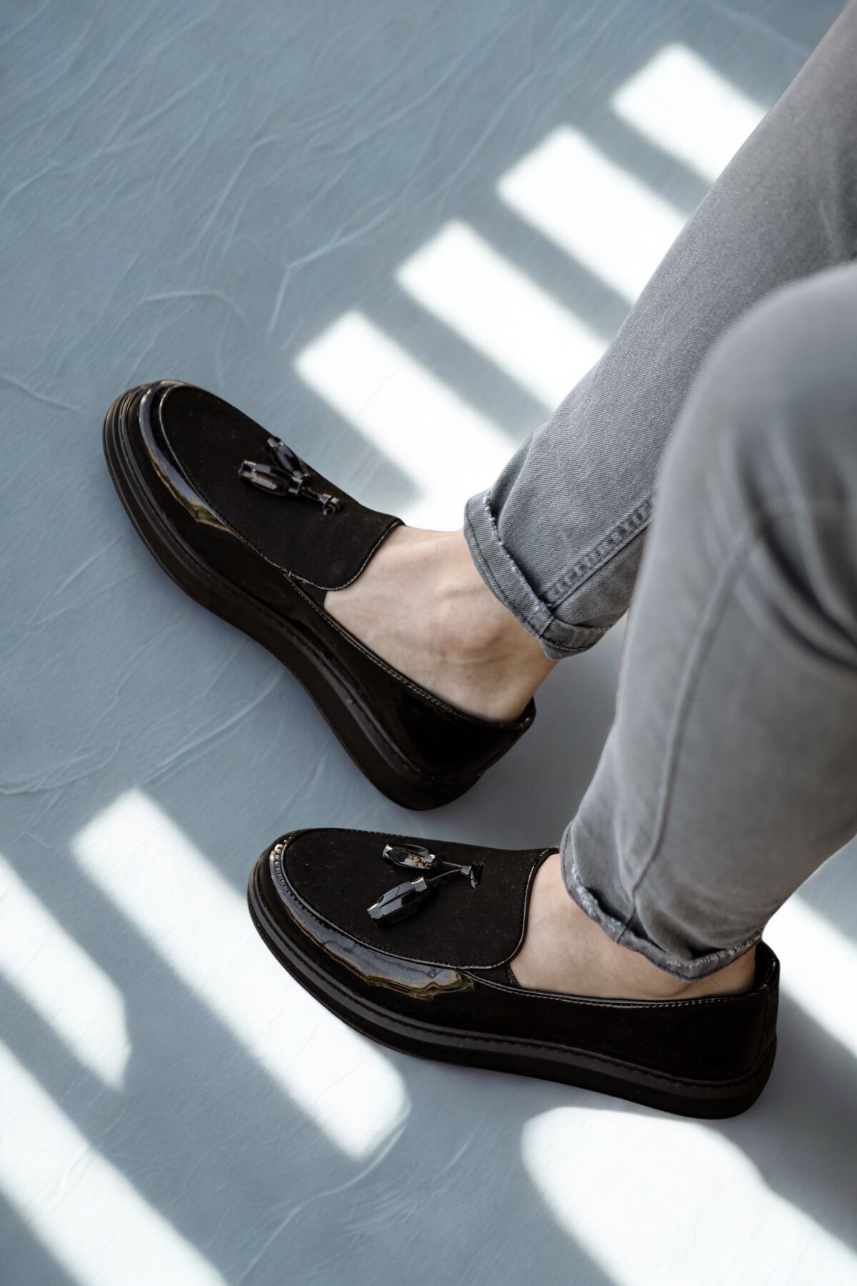 Erkek Loafer Casual Klasik Rugan Ayakkabı Siyah MN002