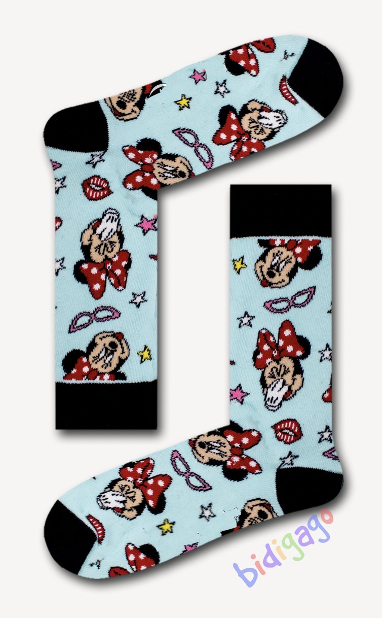 Minnie Mouse Desenli Mavi Kolej Çorap