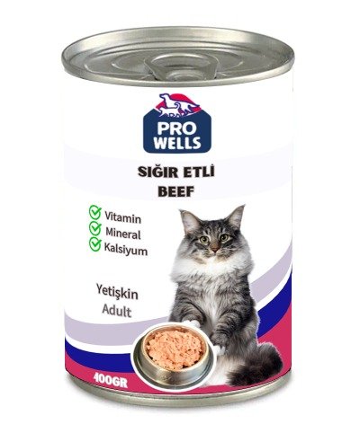 Pro Wells Sığır Etli Kedi Yaş Mama 400g